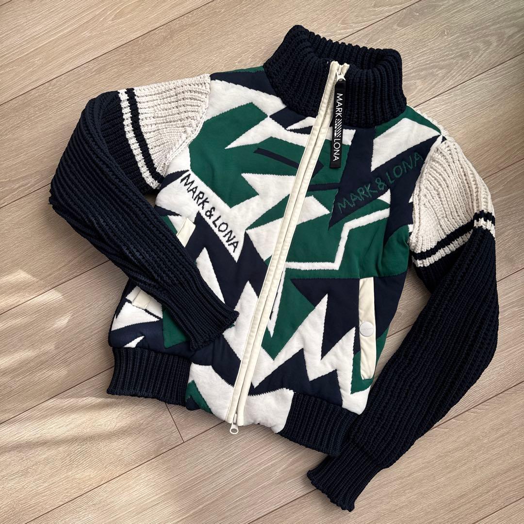 MARK&LONAマークアンドロナ 裏地付ニット切り替え ジャケット 36(S)