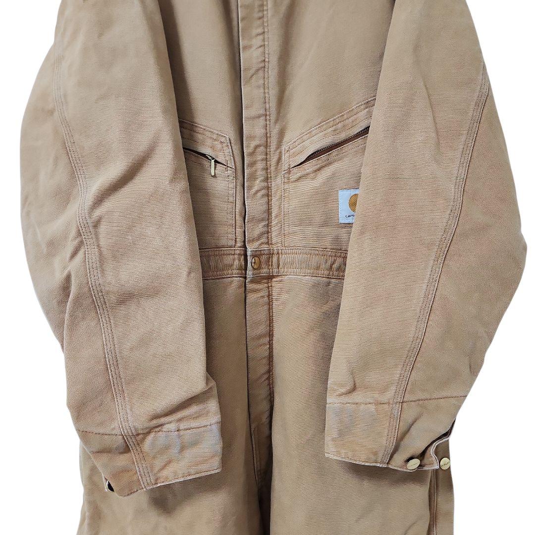 ☆nqnq☆Carhartt ダック 長袖つなぎ 中綿 ワンポイント