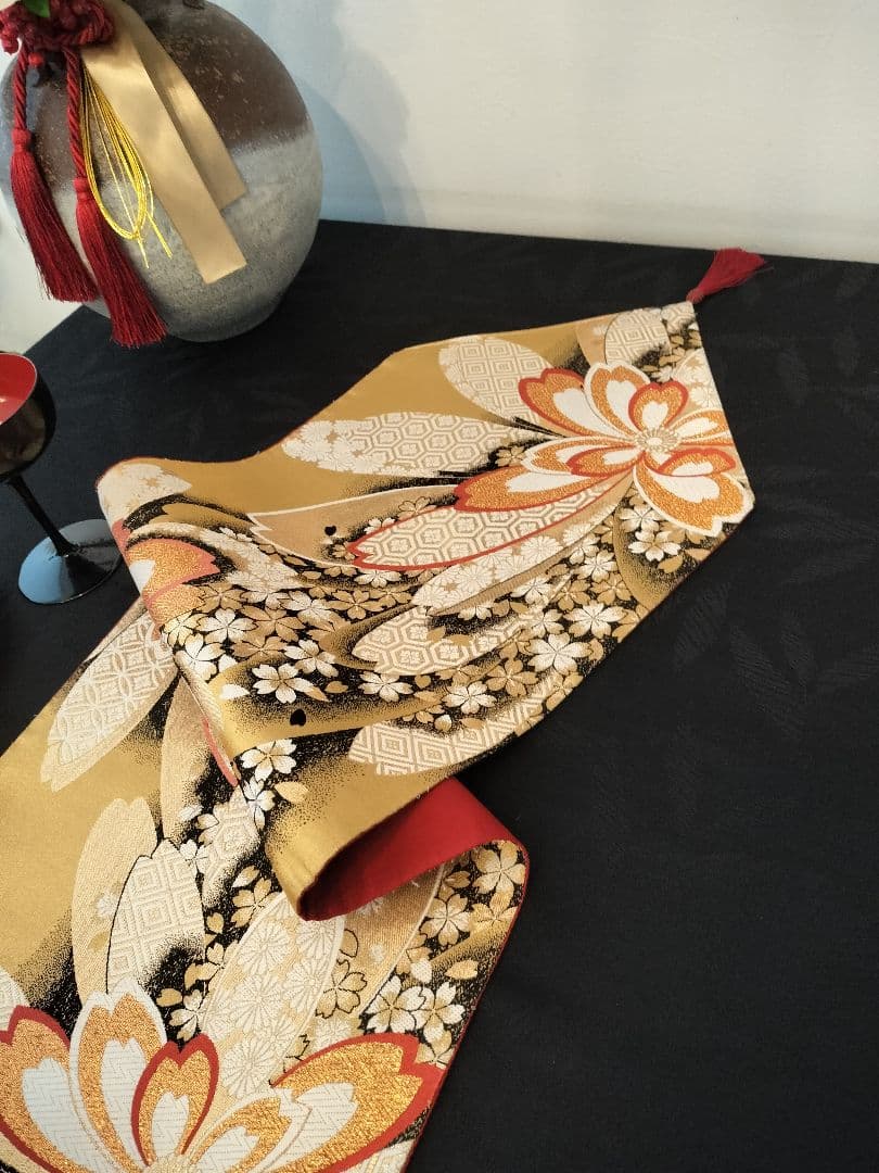 とのちゃんのママA728高級‼️ひな祭り‼️袋帯テーブルランナー2m