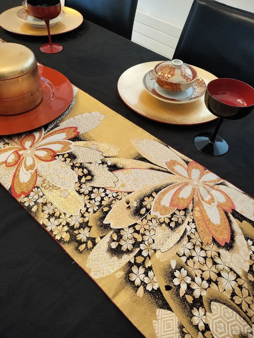 とのちゃんのママA728高級‼️ひな祭り‼️袋帯テーブルランナー2m