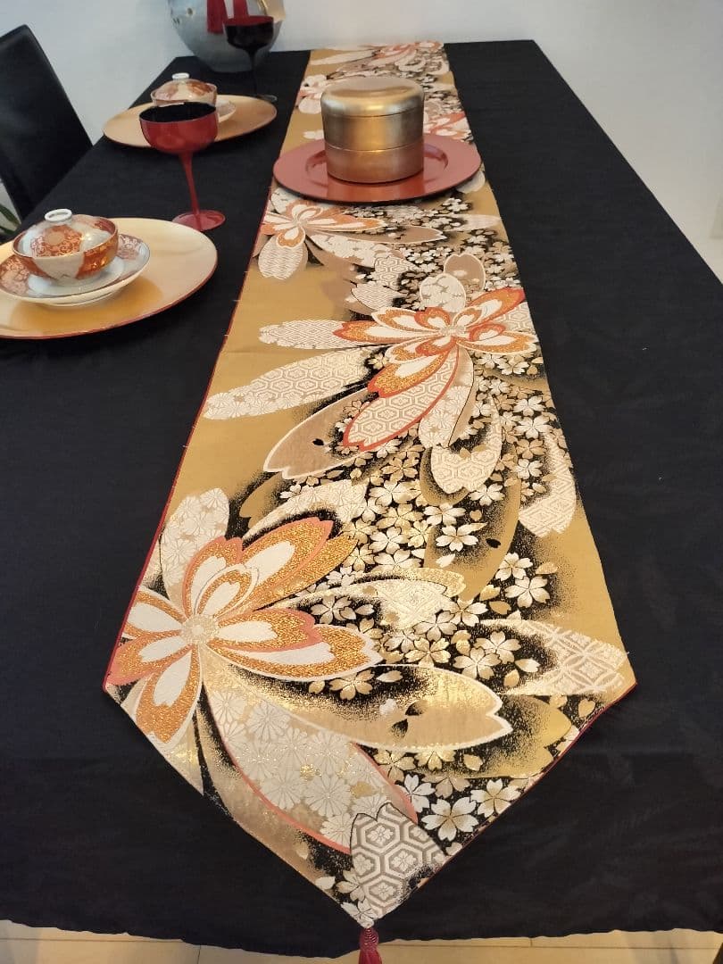 とのちゃんのママA728高級‼️ひな祭り‼️袋帯テーブルランナー2m