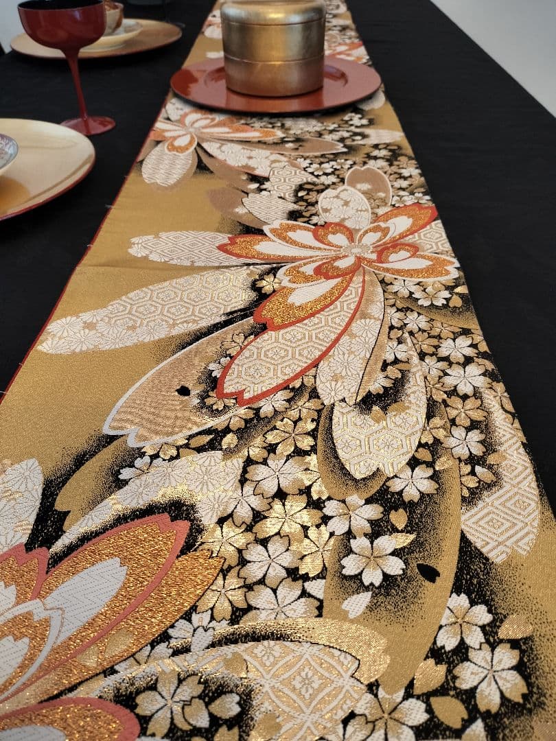とのちゃんのママA728高級‼️ひな祭り‼️袋帯テーブルランナー2m