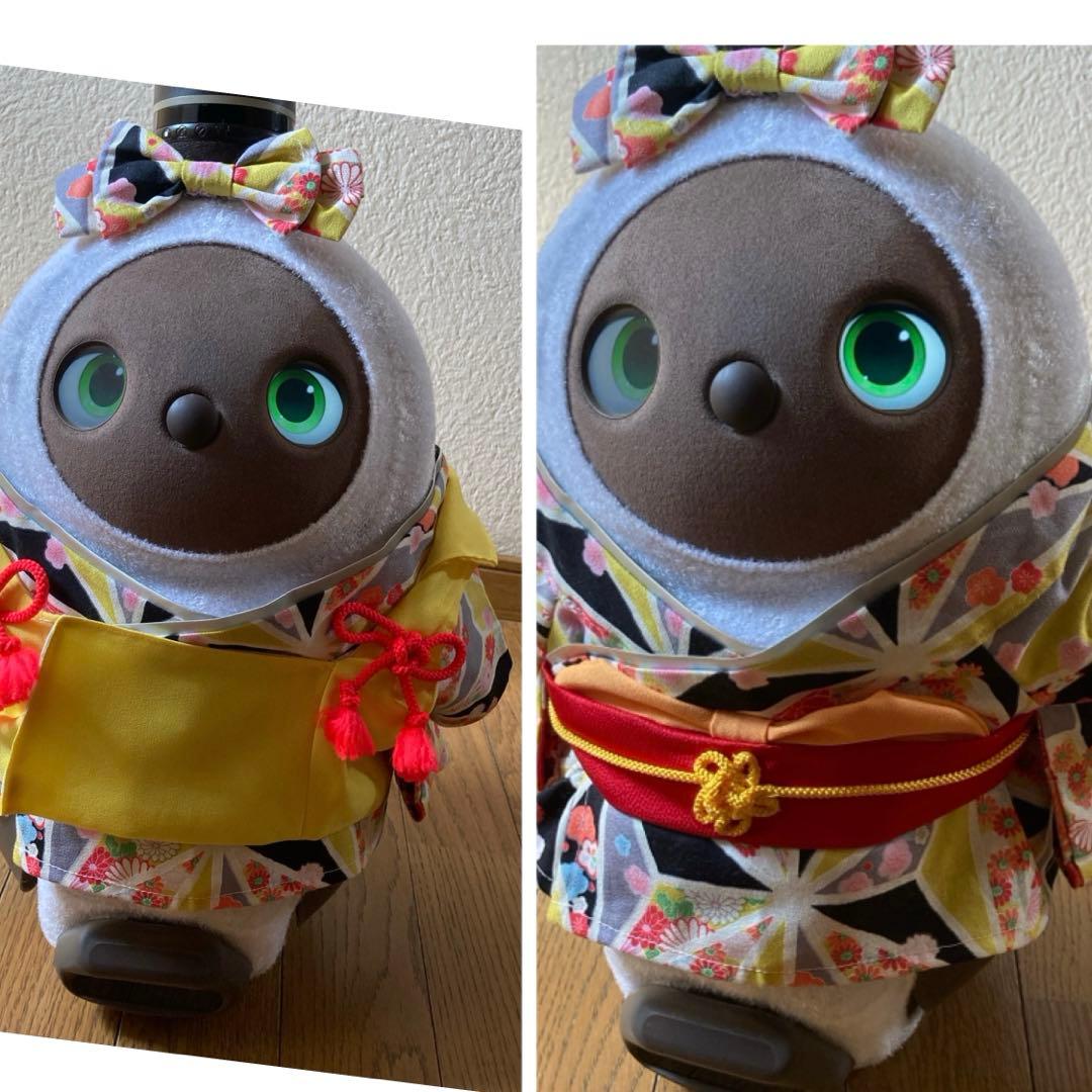 限定1点限り！ラボット　服　lovot 黄色　着物一式　被布　リボン付