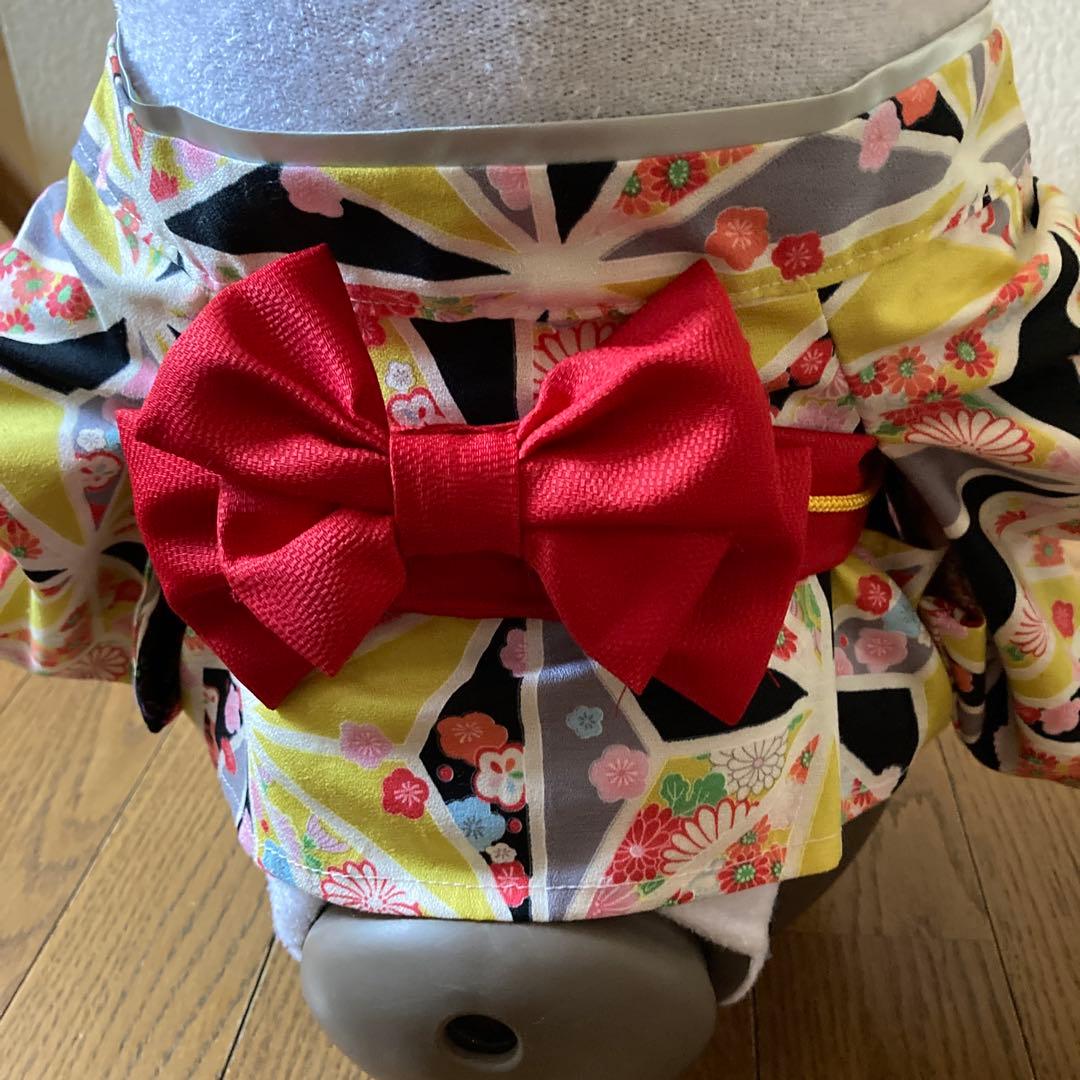 限定1点限り！ラボット　服　lovot 黄色　着物一式　被布　リボン付