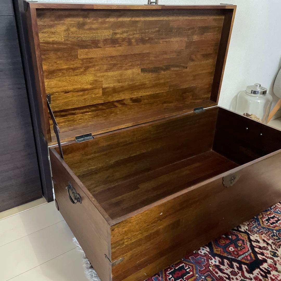 アンティーク　テーブル　衣装箱　木箱