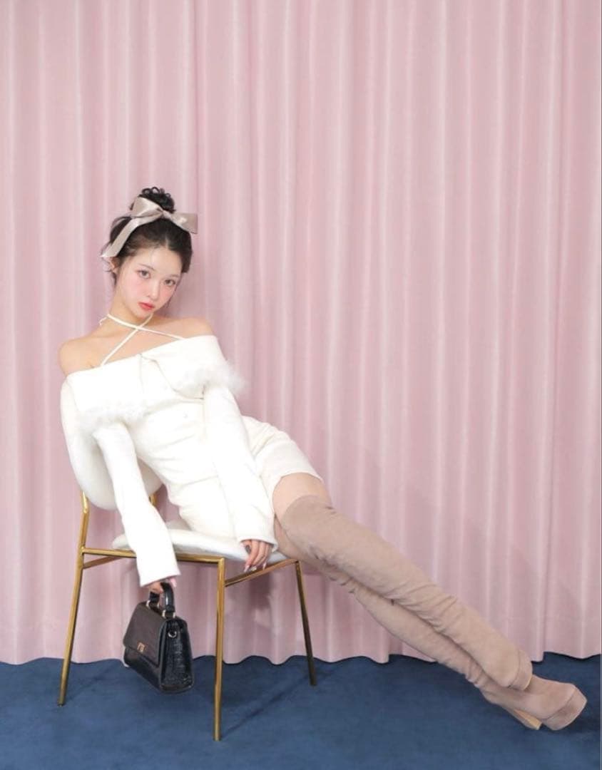 エムミーエメ 2way feather collar mini onepiece