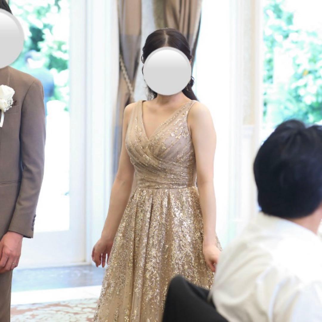 ［aya］カラードレス　シャンパンゴールド　結婚式　披露宴　お色直し