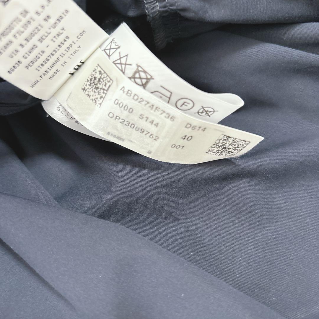 【美品】ファビアナフィリッピ　ワンピース　フリル　Aライン　ボタンダウン　紺色