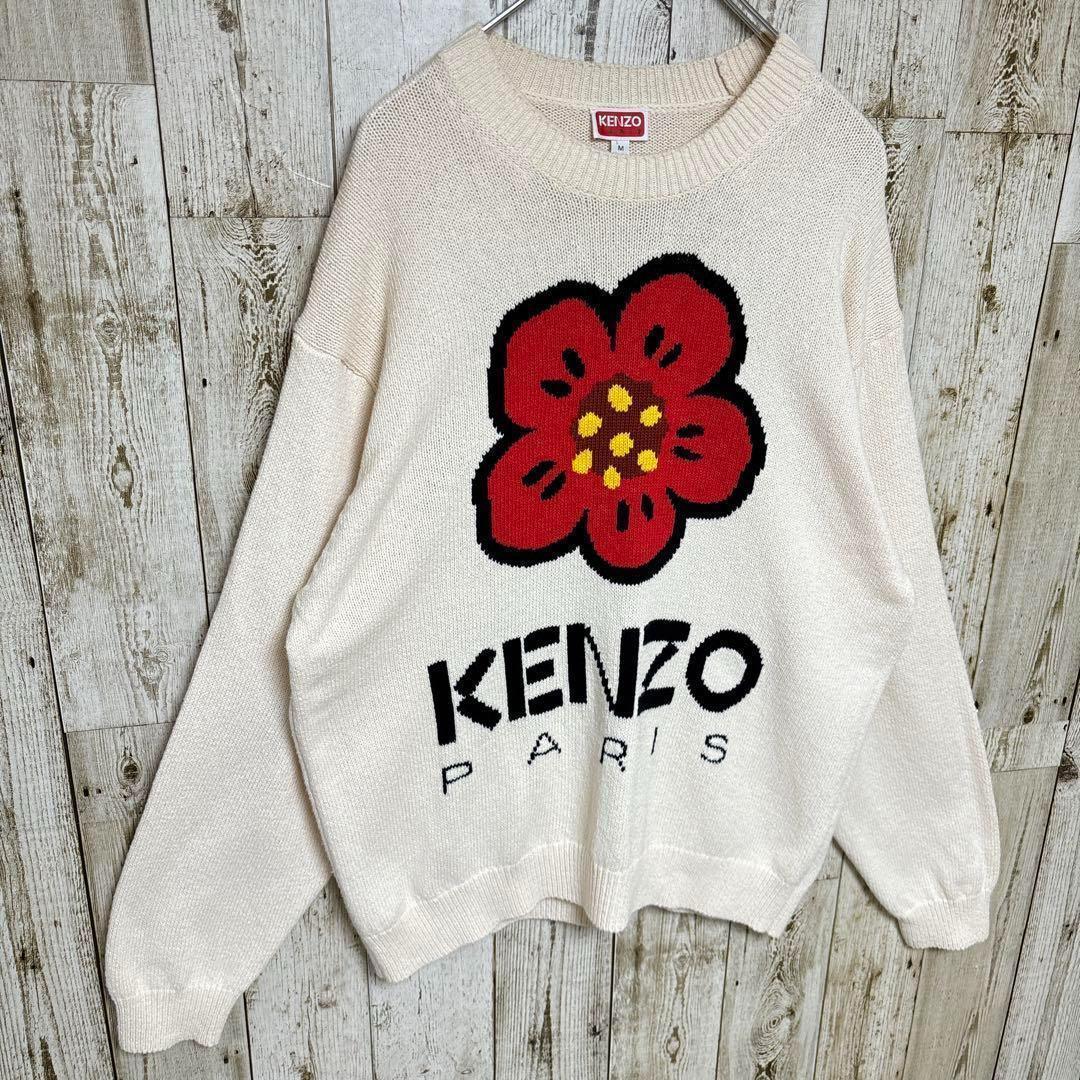 a741【即完売モデル】ケンゾー　花柄　ロゴ　ニット　セーター　入手困難　良品