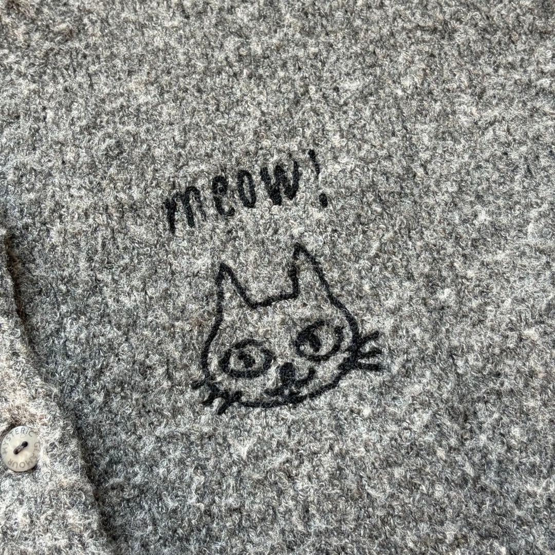 ヒステリックグラマー✳︎meow刺繍ニット カーディガン　猫　ねこ　ネコ