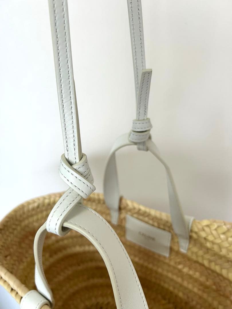 【美品】CELINE セリーヌ クラシック パニエ　かごバッグ　ホワイト