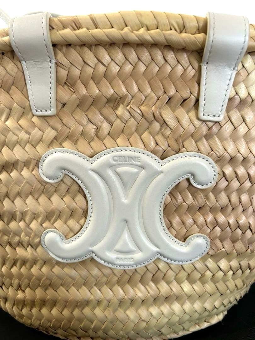 【美品】CELINE セリーヌ クラシック パニエ　かごバッグ　ホワイト