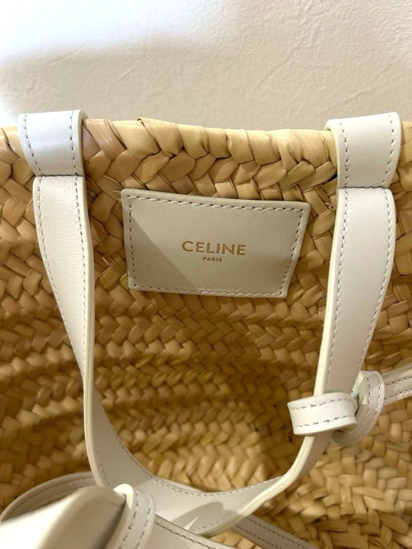 【美品】CELINE セリーヌ クラシック パニエ　かごバッグ　ホワイト