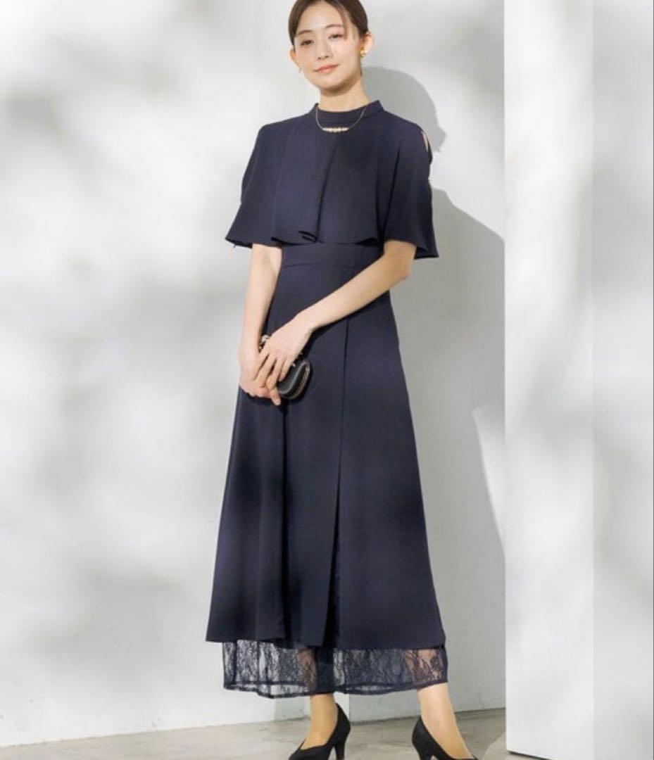 ✴︎formforma別注レースパンツ付きレイヤードドレス　ネイビー