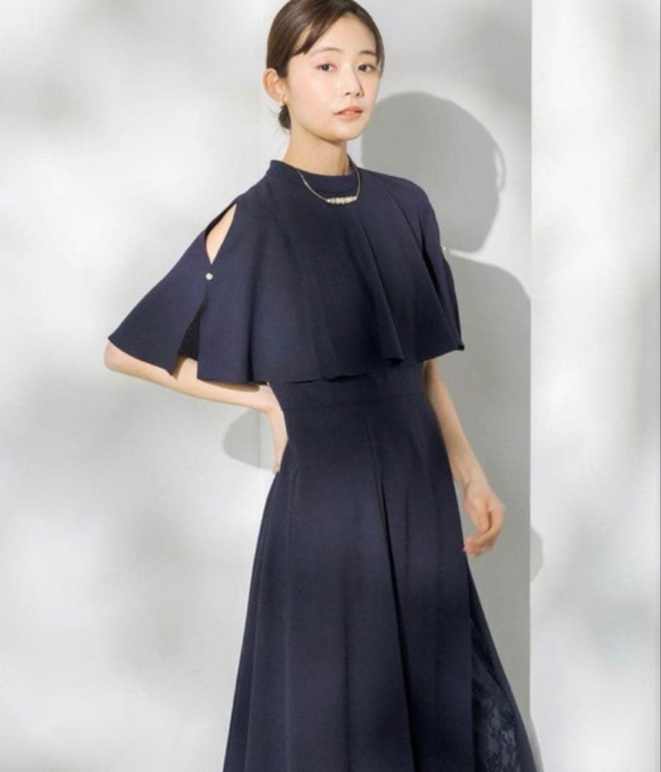 ✴︎formforma別注レースパンツ付きレイヤードドレス　ネイビー