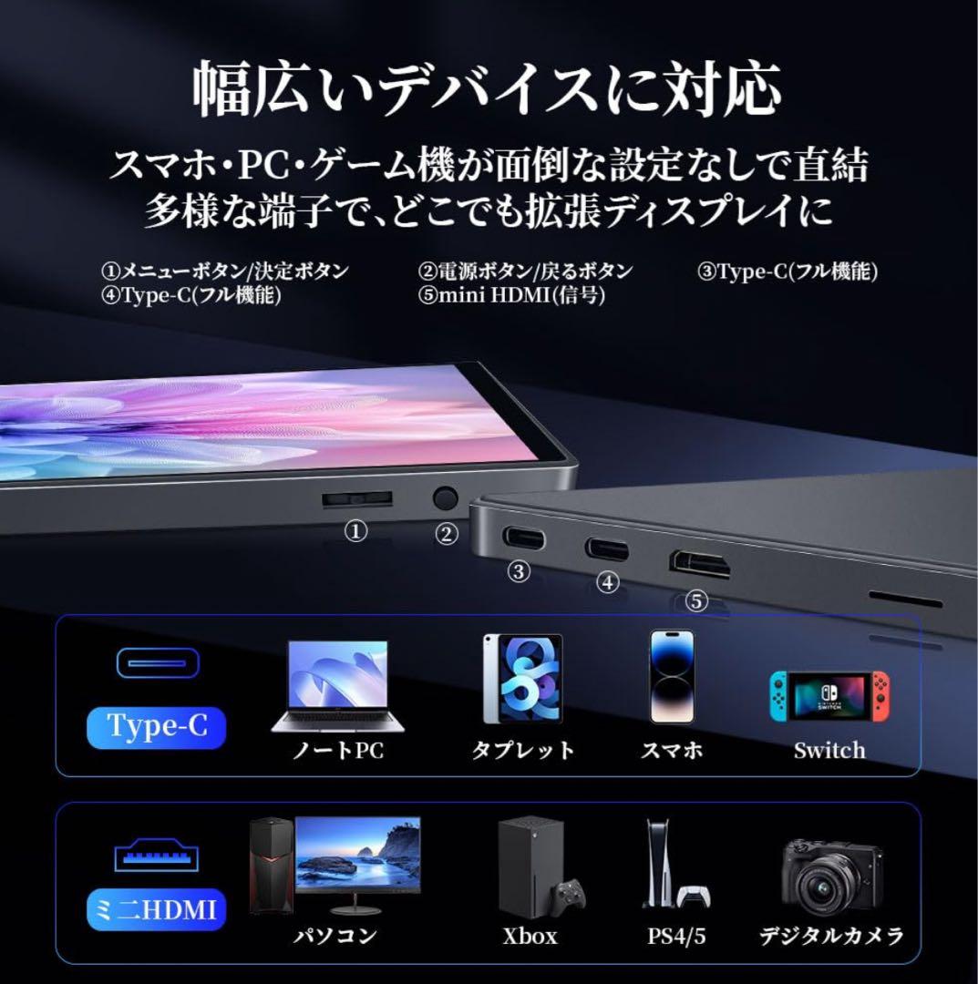 モバイルモニター 10.5インチ 3:2画面比 ポータブル 高輝度420nits