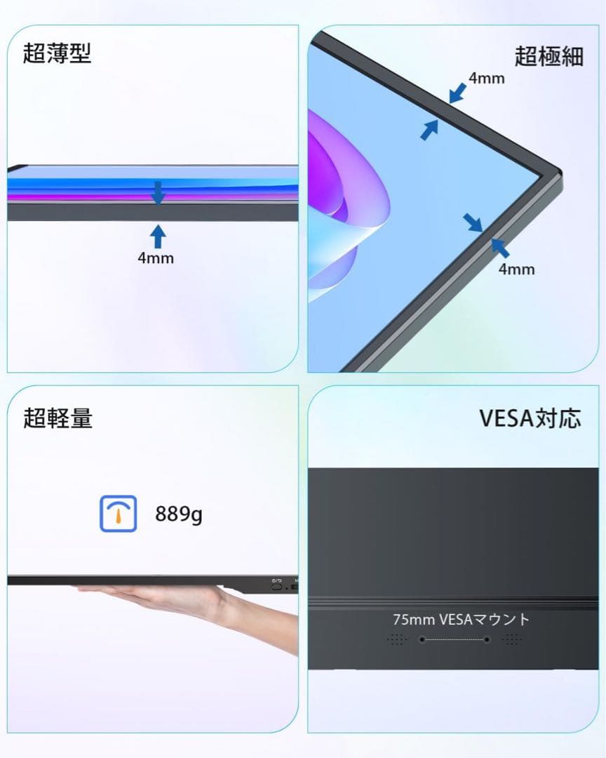 新品 モバイルモニター 15.6 モバイルディスプレイ ゲームモニター薄型 軽量