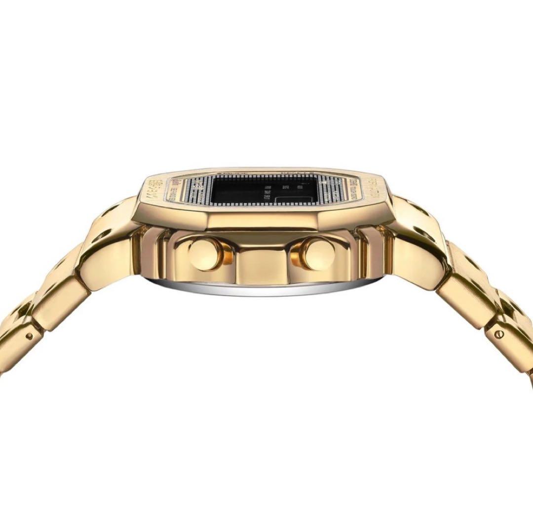 デジタル腕時計OMECO　ゴールドメタル g-shock風　腕時計