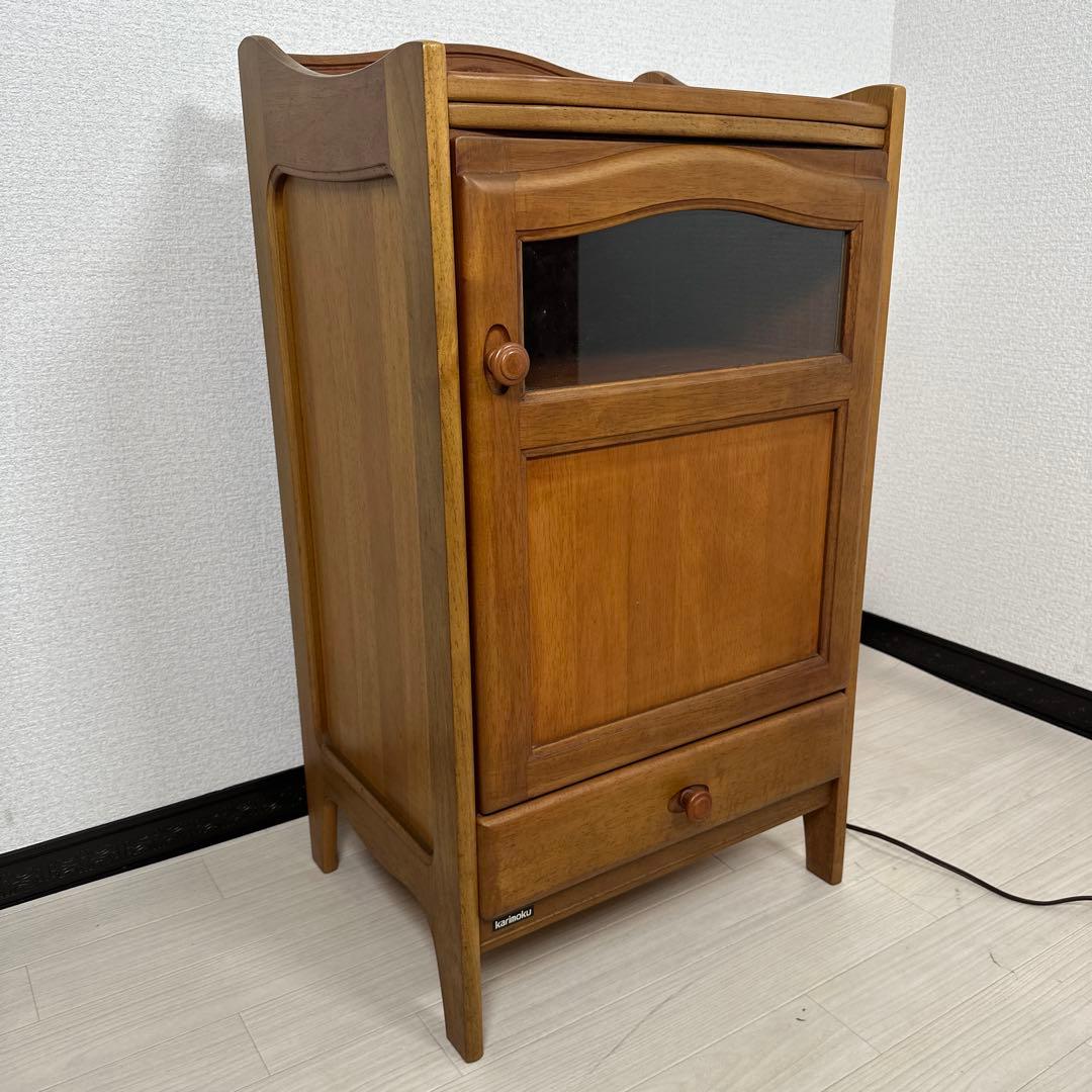 カリモク キャビネット サイドボード 電話台 花台 飾り棚 収納家具 ※i4※