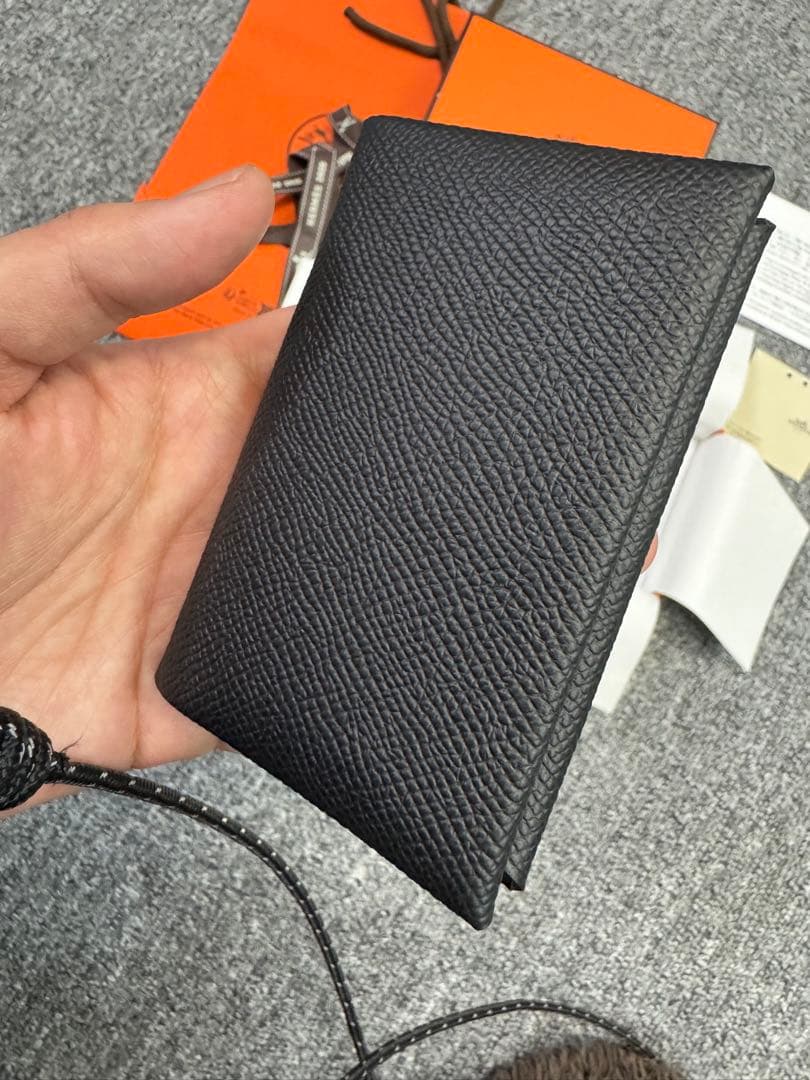 新品未使用 レア HERMES エルメス カルヴィ カードケース ブラック