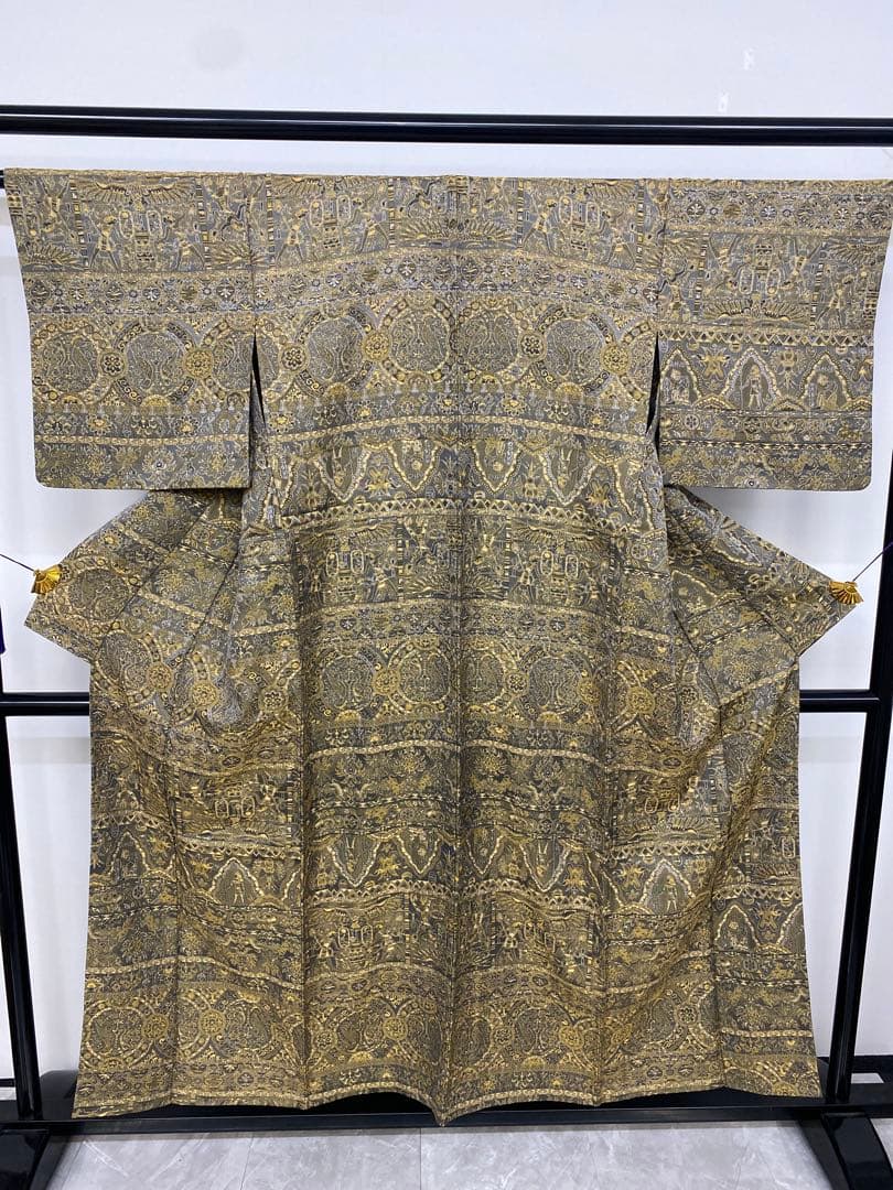 よ*し様 M3.2 前田仁仙作家　落款あり　パールトーン　お召訪問着　一方付け