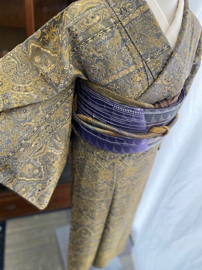 よ*し様 M3.2 前田仁仙作家　落款あり　パールトーン　お召訪問着　一方付け