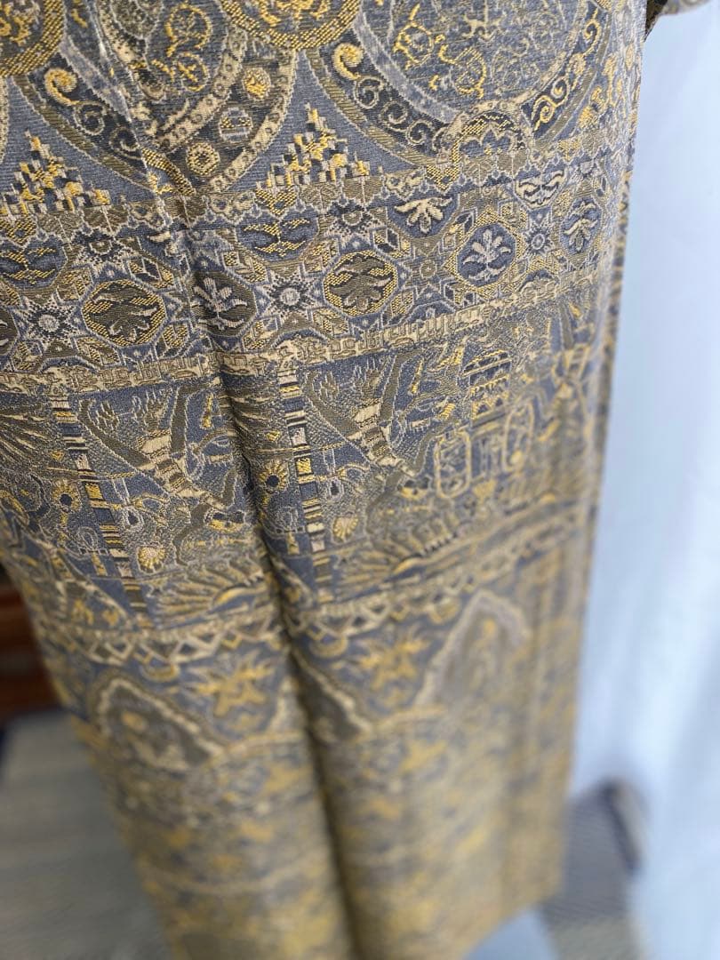 よ*し様 M3.2 前田仁仙作家　落款あり　パールトーン　お召訪問着　一方付け