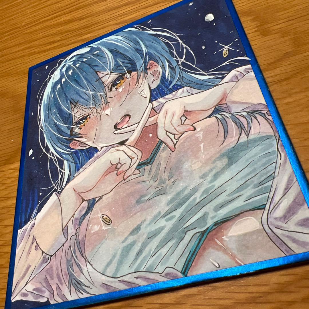 ゆ*り様 手描きイラスト オリジナルイラスト アナログイラスト コピック 色紙イ