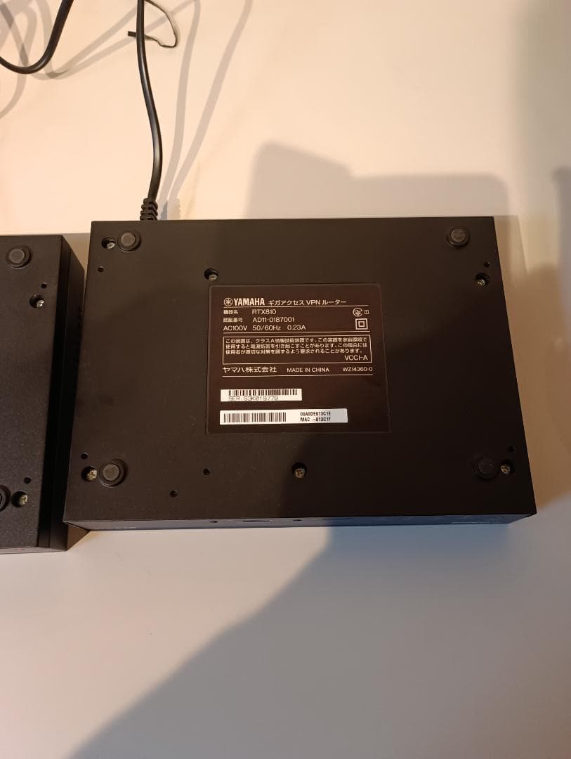 【2台セット】YAMAHA RTX810 拠点間VPN検証用 初期化済