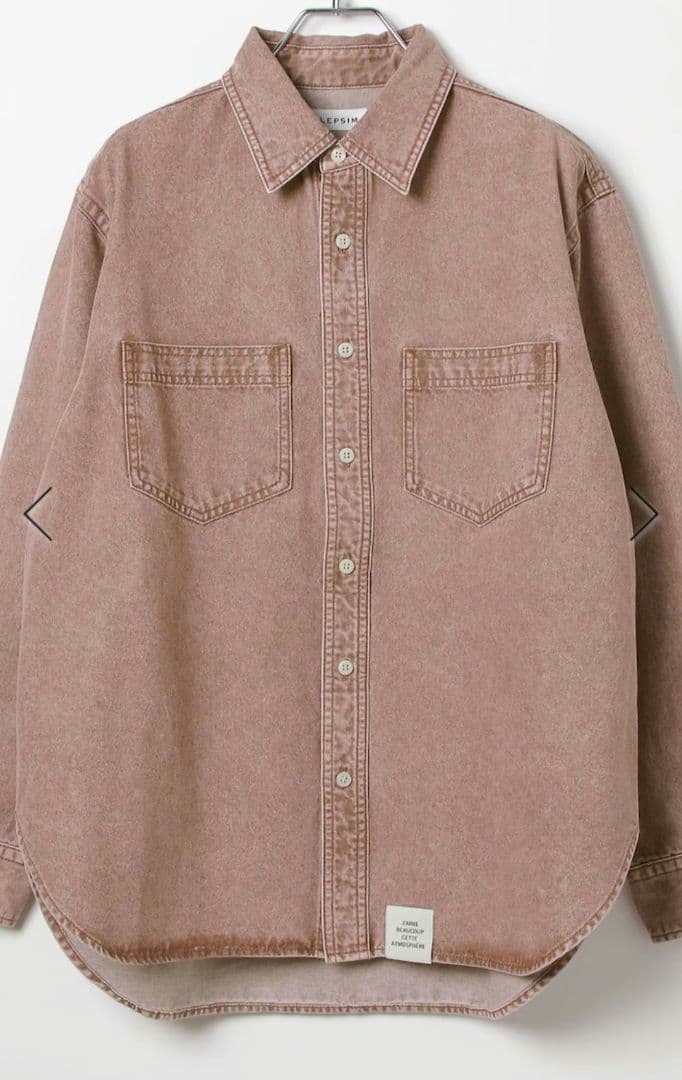LEPSIM デニムシャツ ブラウンピンク