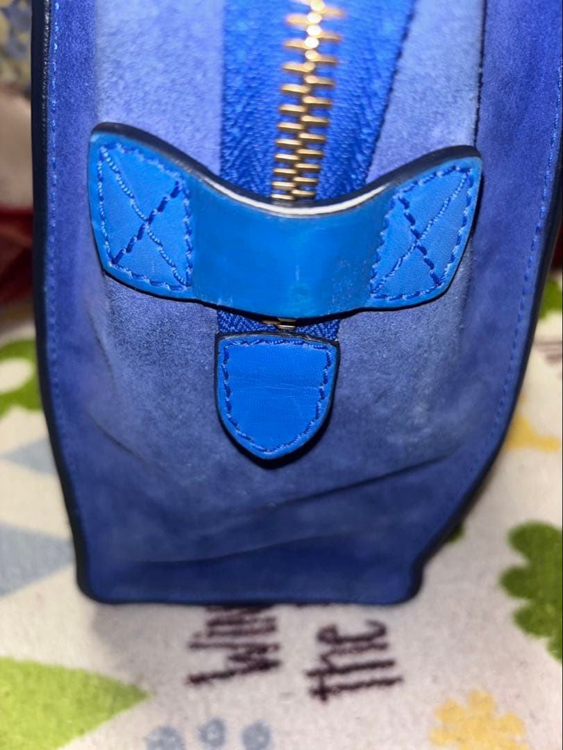 CELINE ラゲージ　マイクロ　スエード　レザーハンドバッグ ブルー