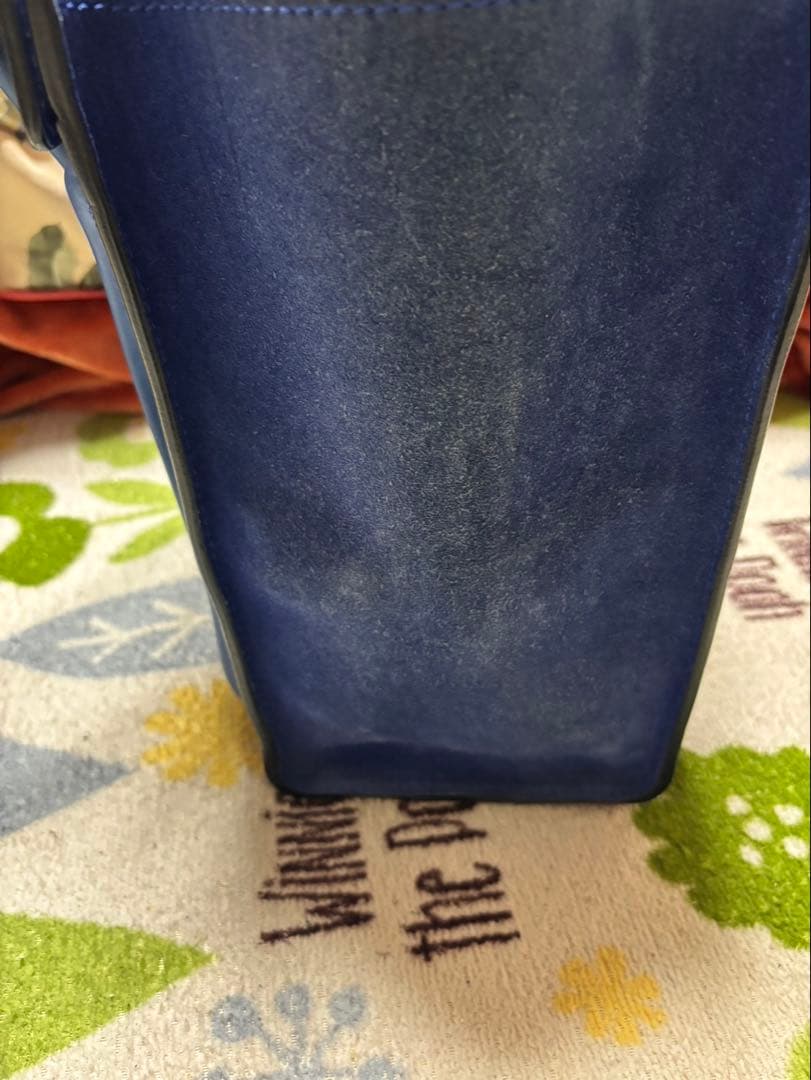 CELINE ラゲージ　マイクロ　スエード　レザーハンドバッグ ブルー