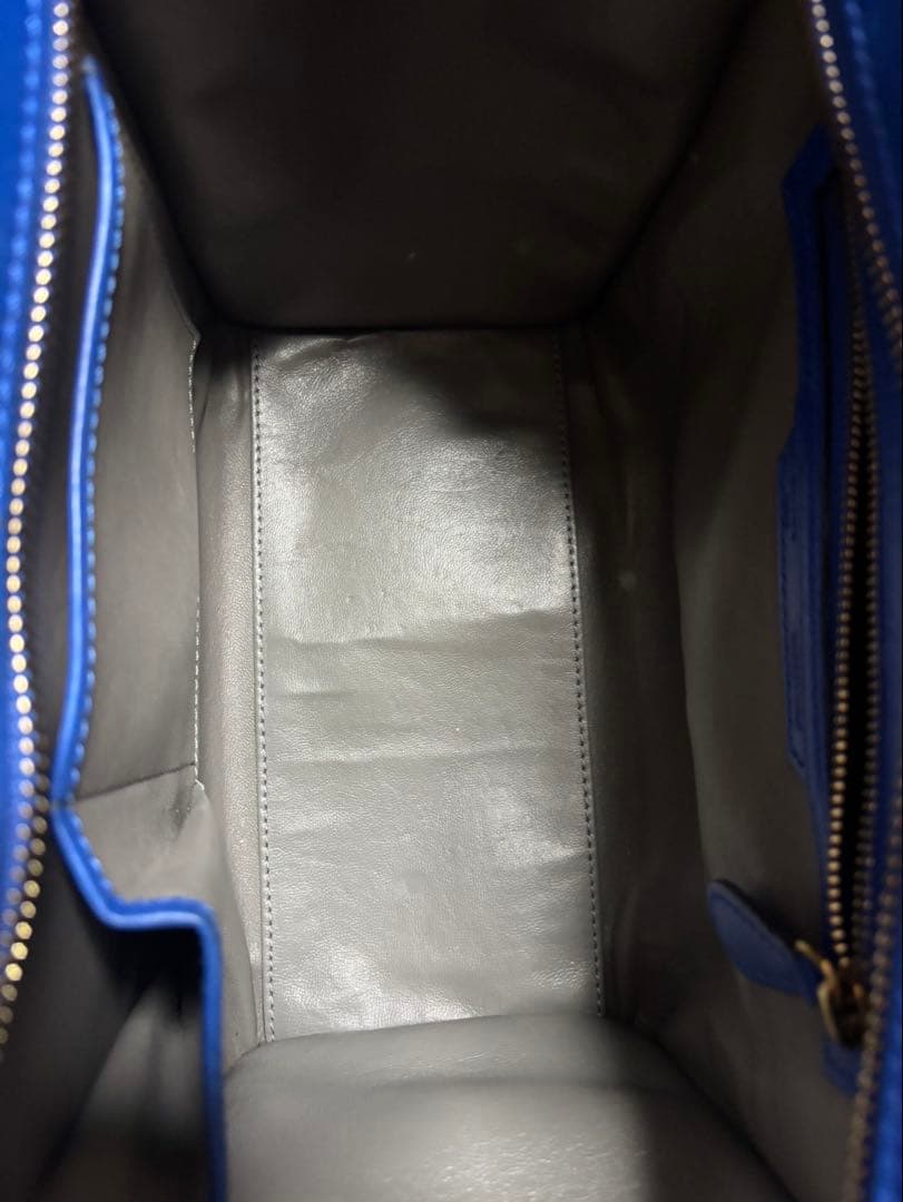 CELINE ラゲージ　マイクロ　スエード　レザーハンドバッグ ブルー