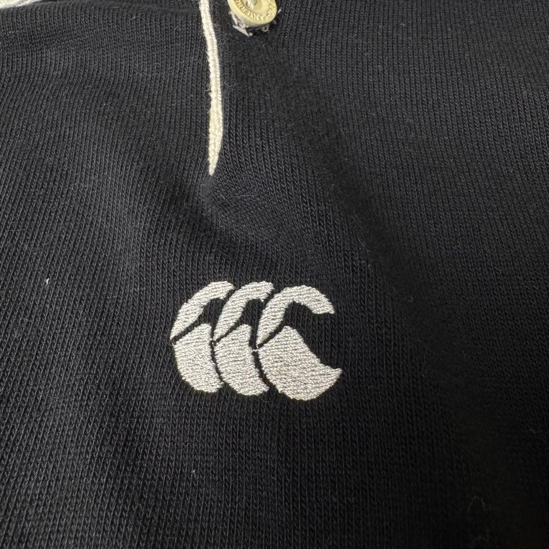 【100周年】CANTERBURY 刺繍ロゴ ALL BLACKS ラガーシャツ