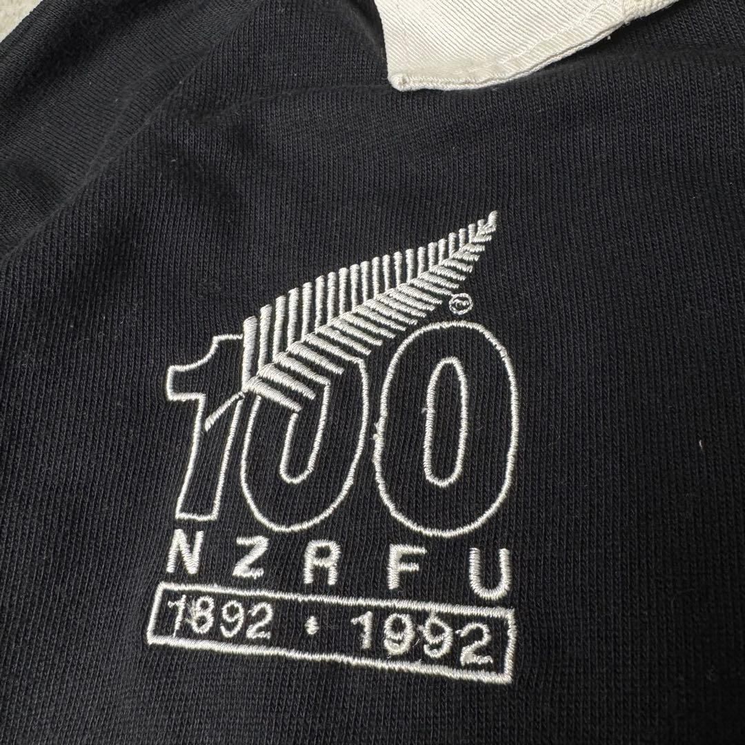 【100周年】CANTERBURY 刺繍ロゴ ALL BLACKS ラガーシャツ