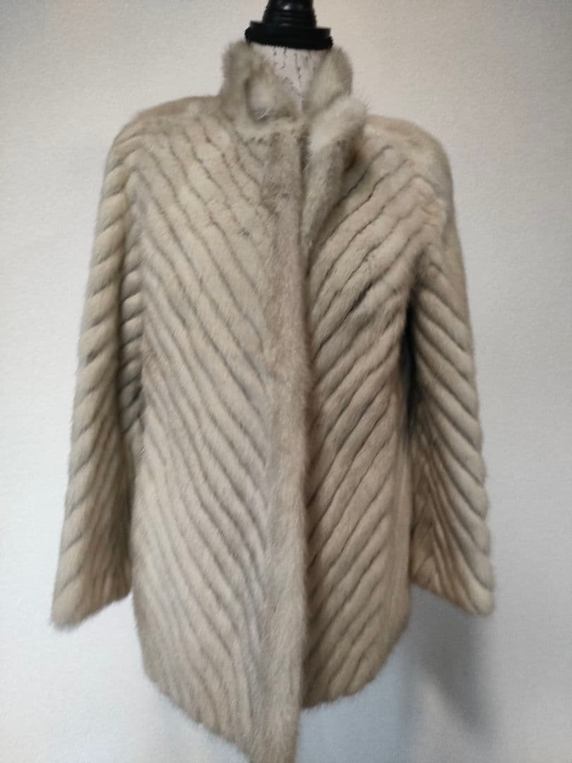 6 イエムラ　シルバー　ミンク　ファーコート　毛皮　9