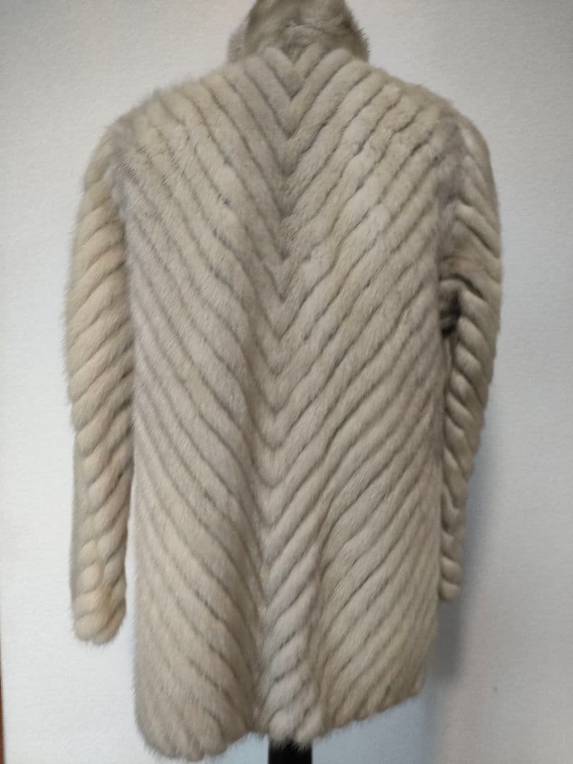 6 イエムラ　シルバー　ミンク　ファーコート　毛皮　9