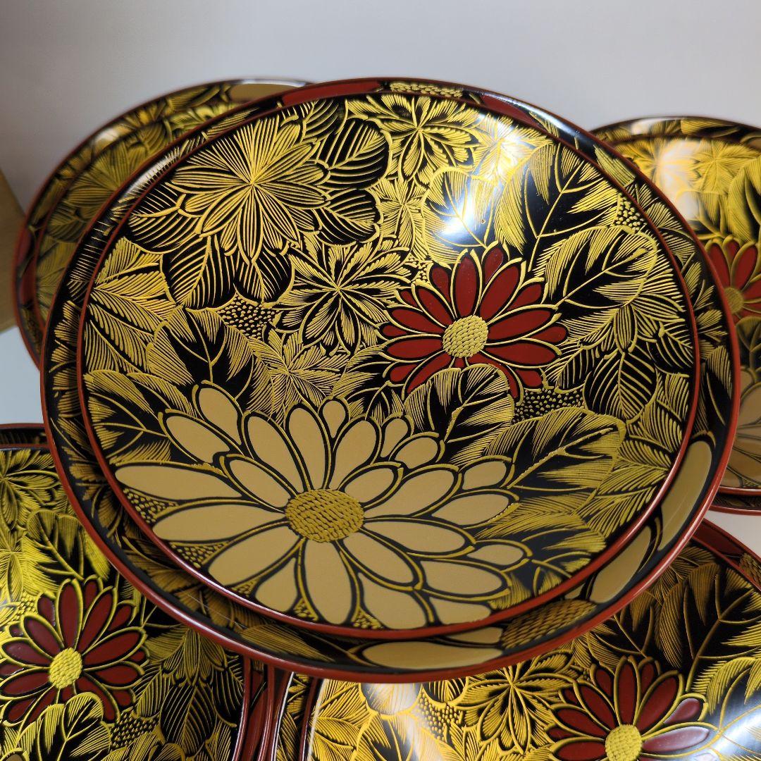 特選　沈金　輪島塗　蒔絵付吸物椀　五客　年代物　骨董