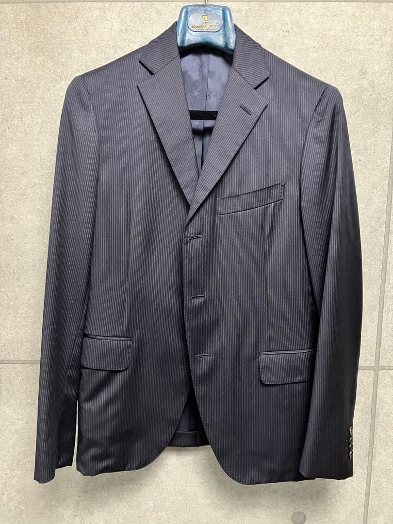 ピ*ロ様 Belvest ベルヴェスト ストライプスーツ 46 バーニーズ別注