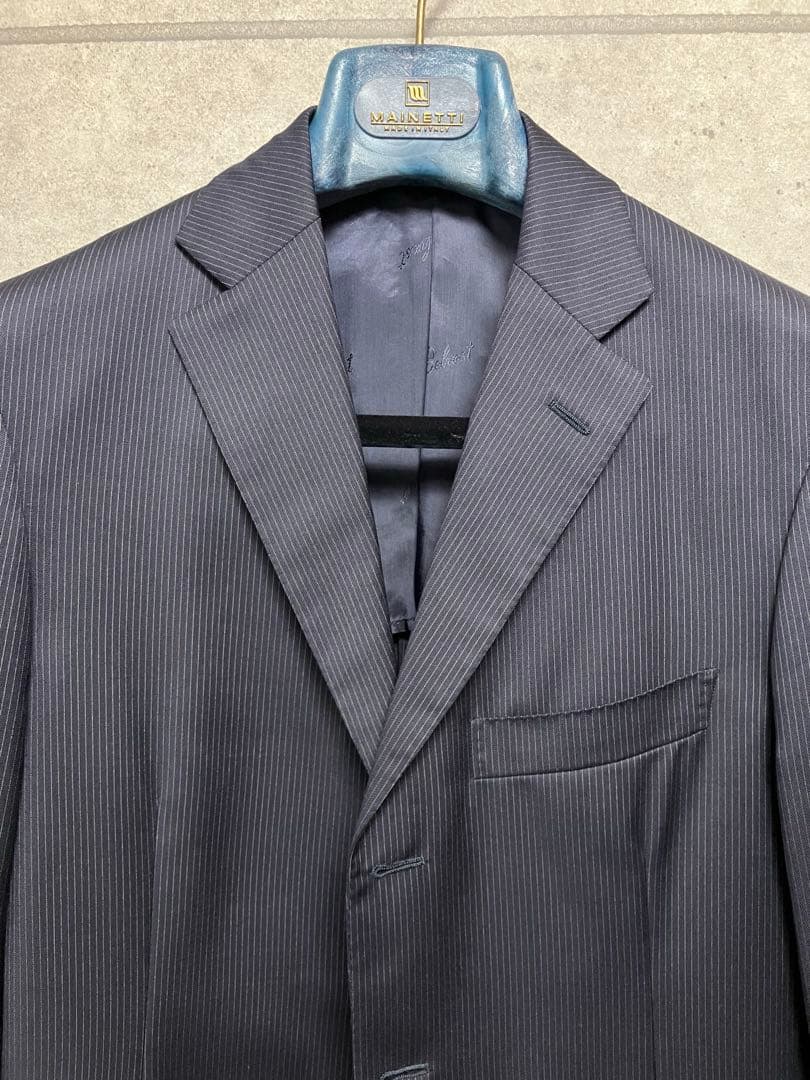 ピ*ロ様 Belvest ベルヴェスト ストライプスーツ 46 バーニーズ別注