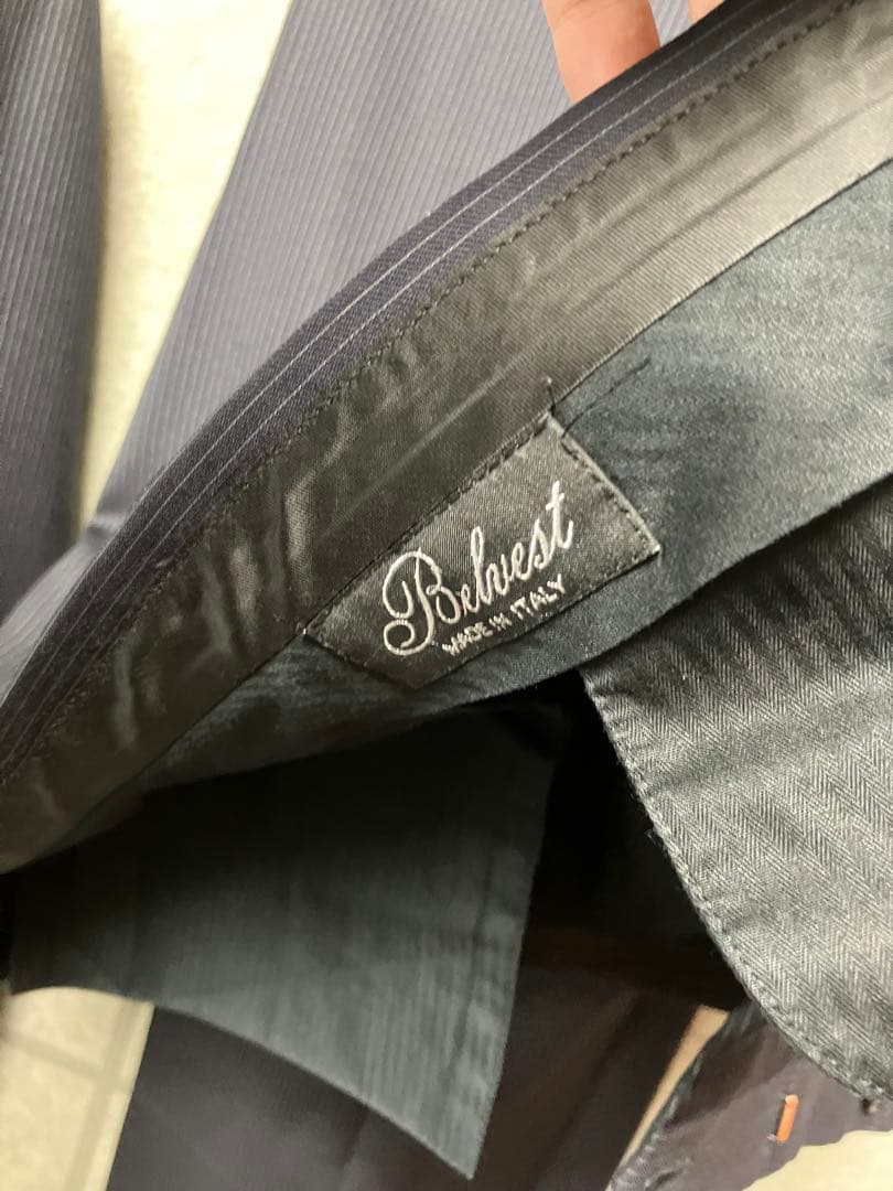 ピ*ロ様 Belvest ベルヴェスト ストライプスーツ 46 バーニーズ別注