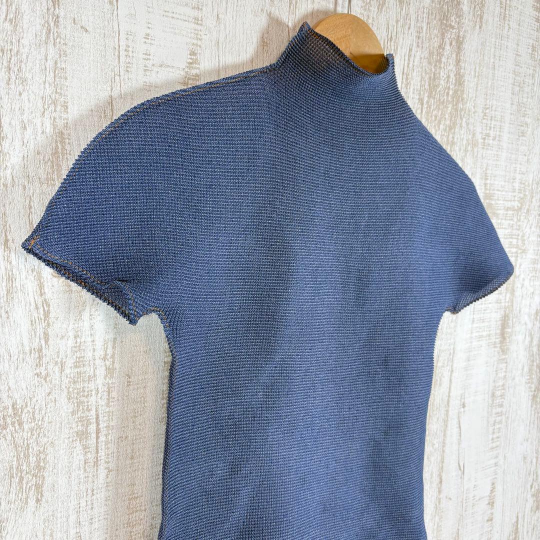 ミーバイイッセイミヤケ ワッフルプリーツ ハイネック カットソー 半袖