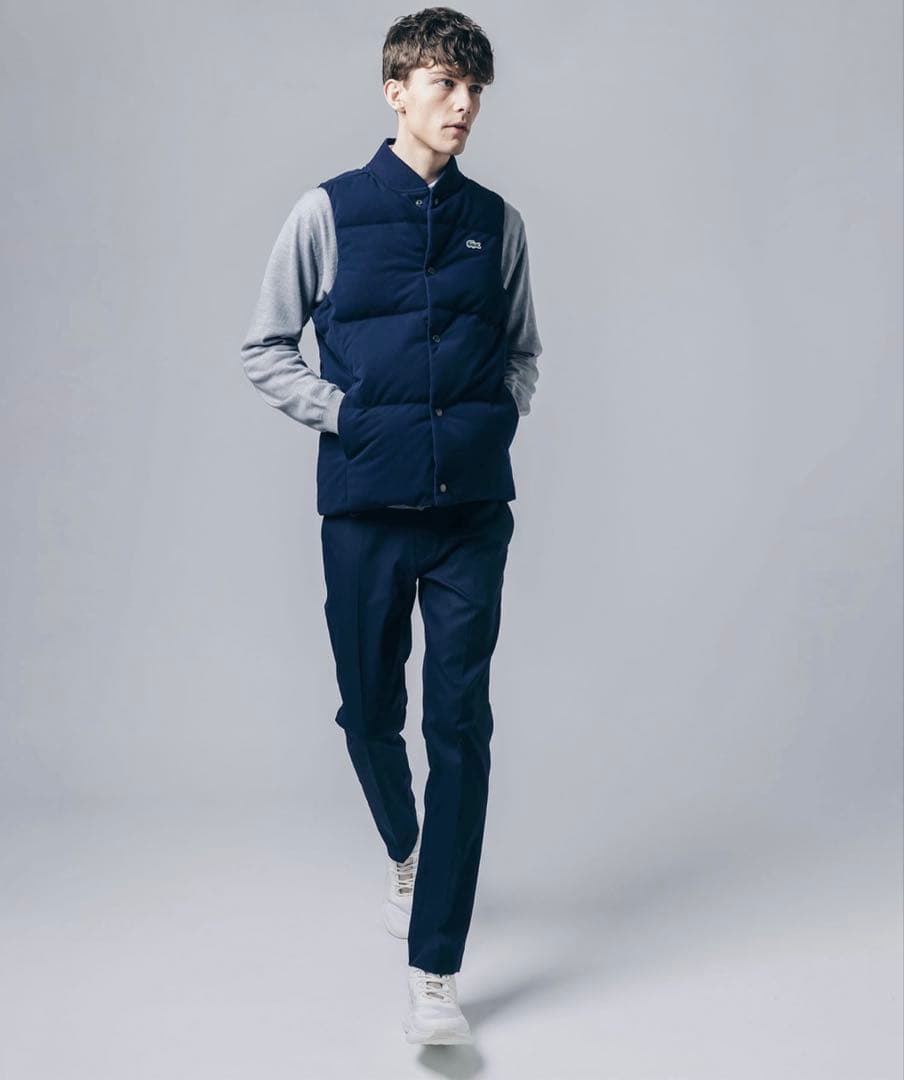 LACOSTE ネイビー ピケダウンベスト Sサイズ