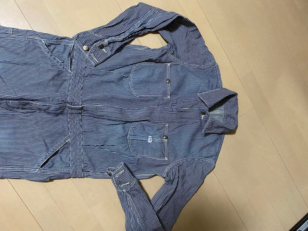 ストライプ 長袖 つなぎ