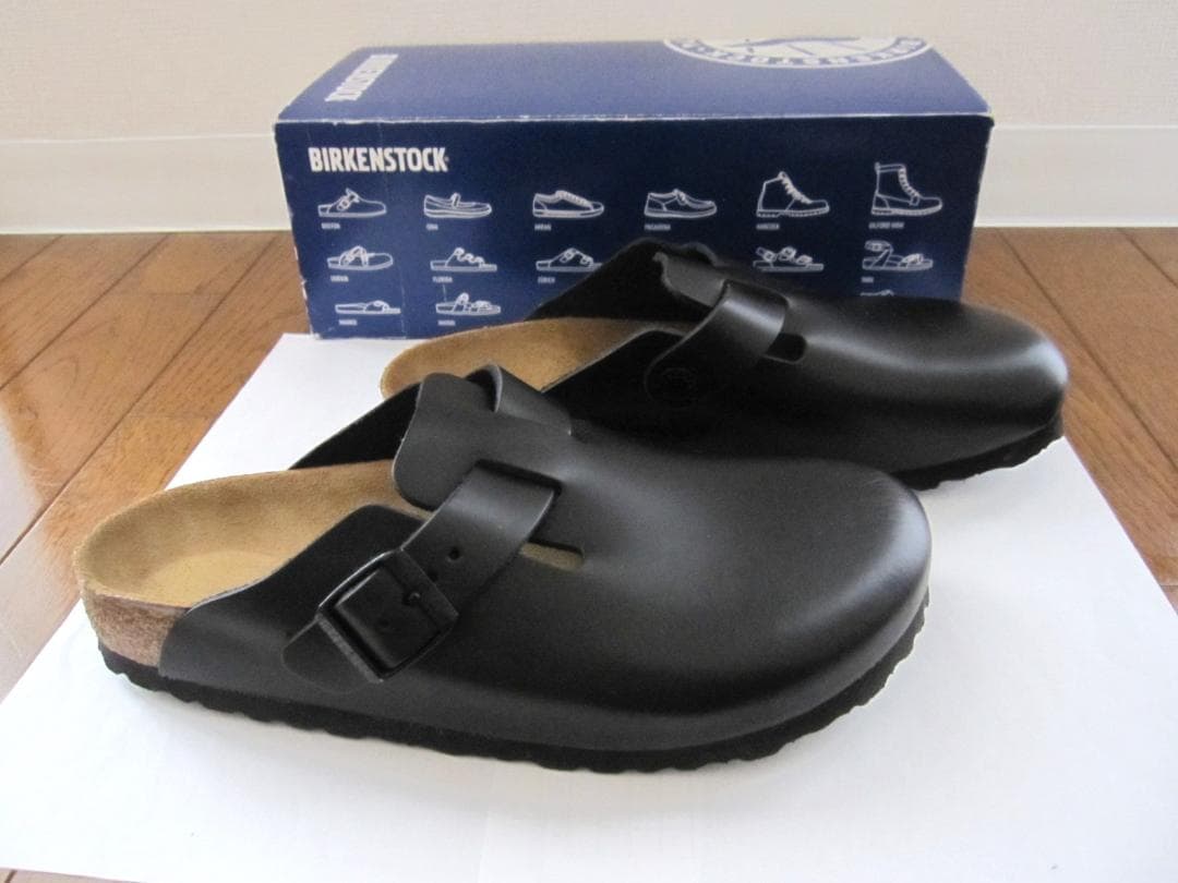 美品 ビルケンシュトック ボストン ナチュラルレザー 38 ナロー 24.5 黒