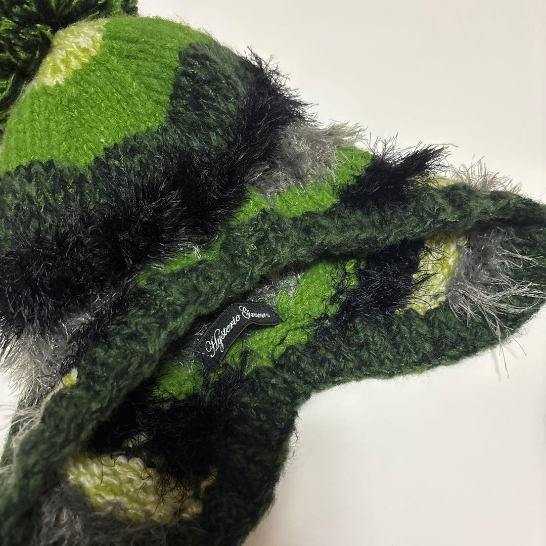 hysteric glamor 緑系ポンポン付きニット帽