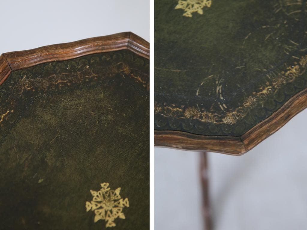 英国アンティーク木製ワインテーブル/サイドテーブル/丸机/飾り棚(89-188)