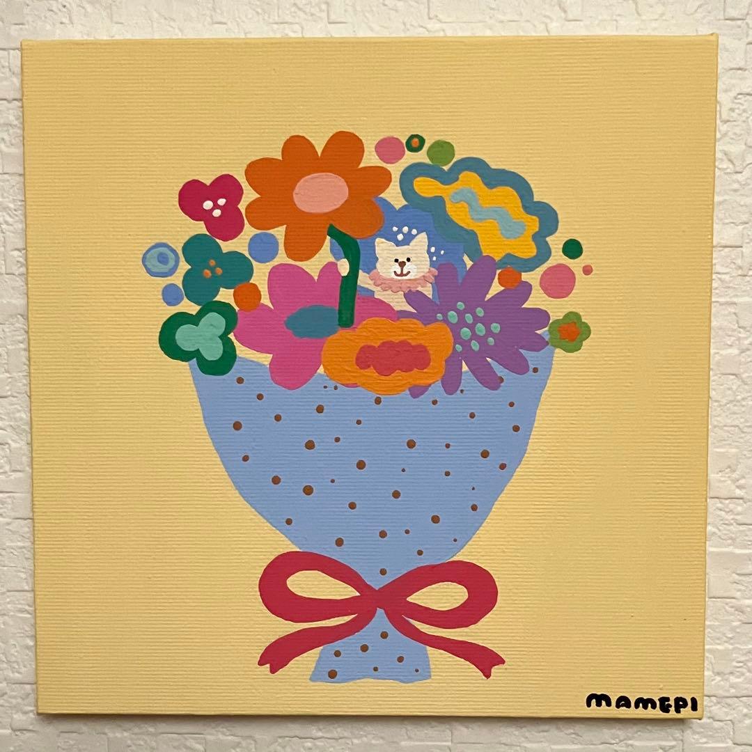 りん様　4枚セット　原画　150×150mm アクリル画