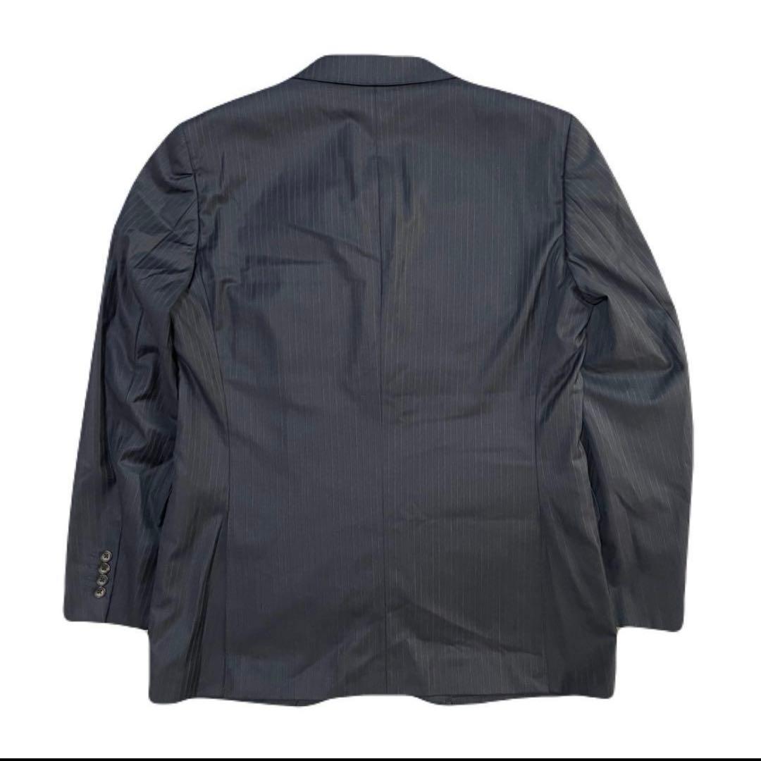 高級 イタリア製 マッキントッシュ ストライプ 濃紺 SUPER 170’s