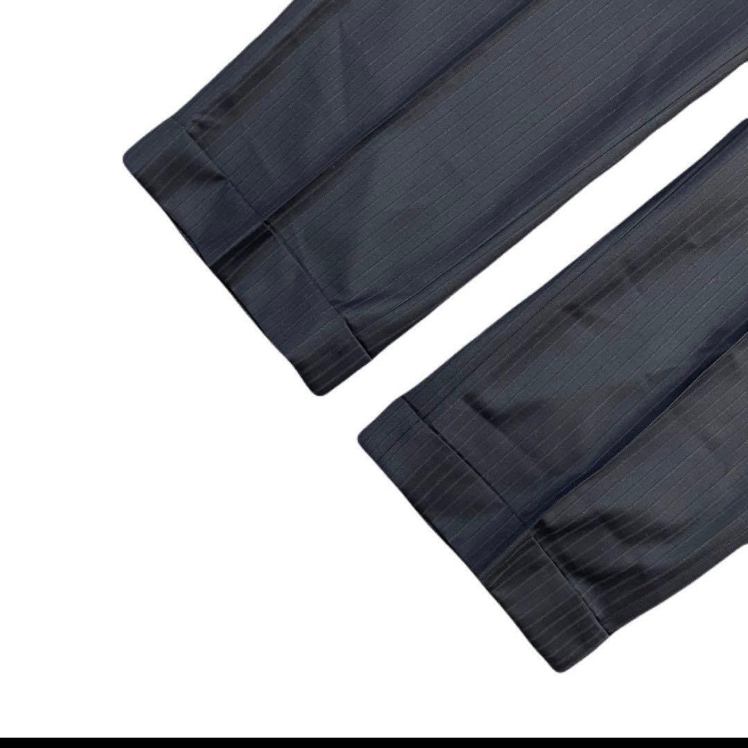 高級 イタリア製 マッキントッシュ ストライプ 濃紺 SUPER 170’s